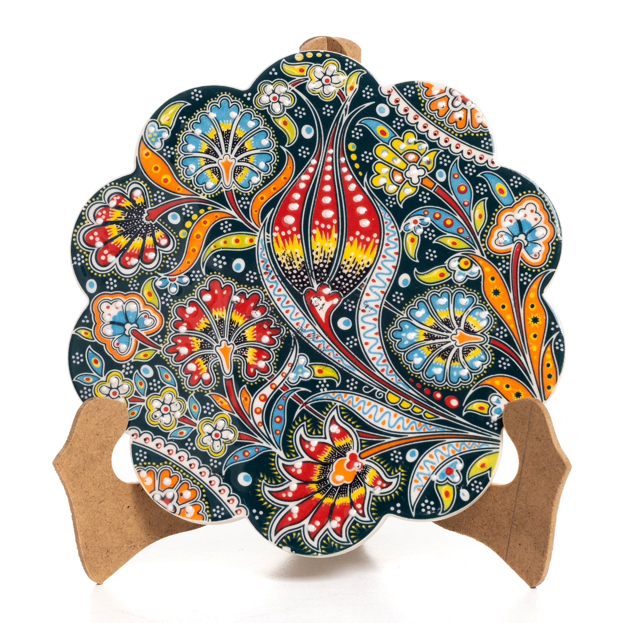 Set von 2 türkische Keramik Untersetzer 7 handgemachte | Etsy