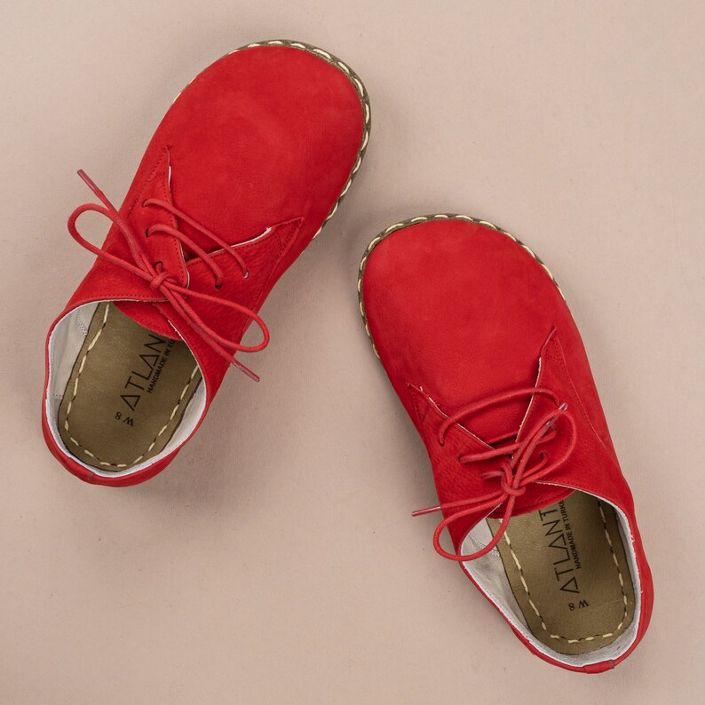Mens Oxford Shoes, Red Slip-Ons, Turkish Shoes, Mens Barefoot Shoes, Zero Drop Shoes, Mens Wider Shoes, Sustainable Shoes, Fathers Day Gift image 3