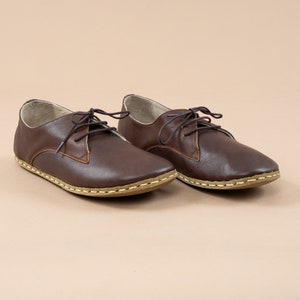 Womens Oxford Shoes, Barefoot Dark Brown Shoes, Zero Drop Shoes, Women Moccasins, Turkish Shoes, Wide Toe Box Slip-Ons, All Natural Loafers 画像 5