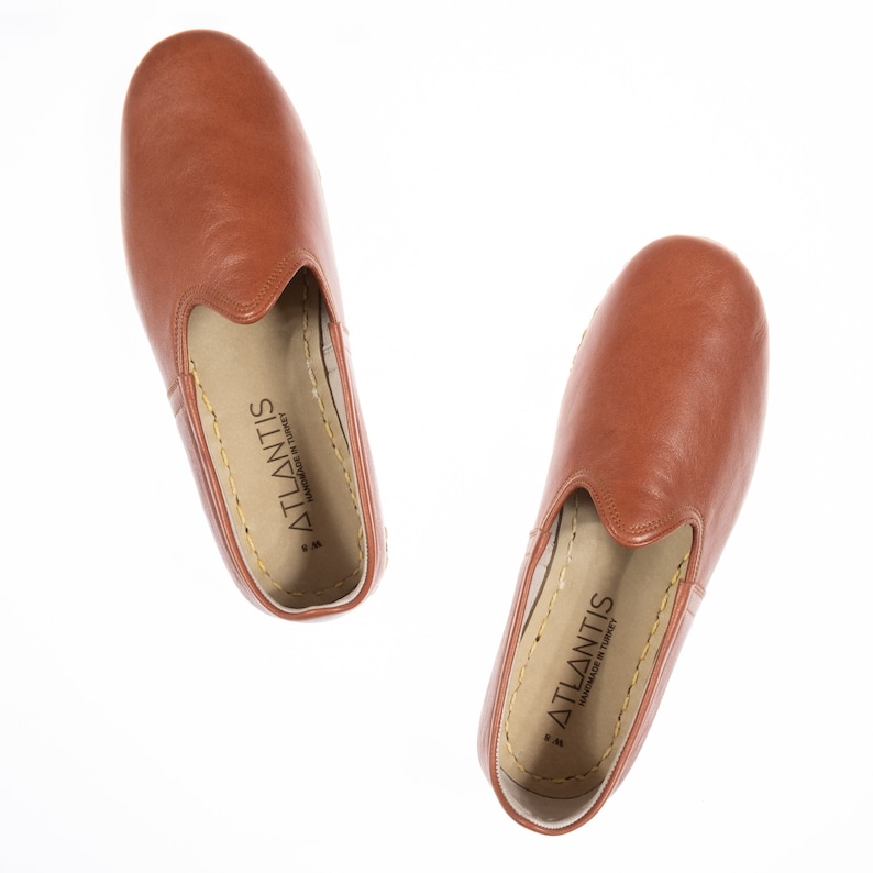 Valentines Day Gift Handmade Leather Loafers Men\u2019s Tan Color Leather Slip Ons Gift for Him Turkish Yemeni Shoes Flat Men Shoes