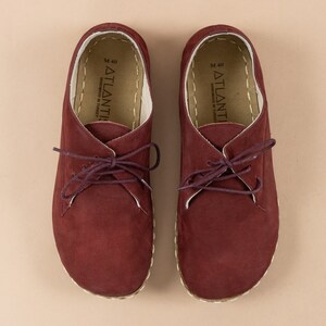 Womens Oxford Shoes, Barefoot Burgundy Shoes, Zero Drop Shoes, Womens Moccasins, Turkish Shoes, Wide Toe Box Slip-Ons, All Natural Loafers image 4