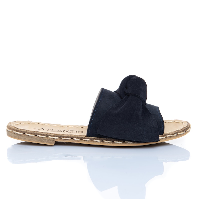 navy slide sandals