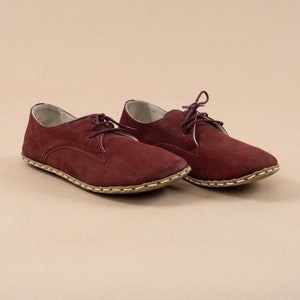 Womens Oxford Shoes, Barefoot Burgundy Shoes, Zero Drop Shoes, Womens Moccasins, Turkish Shoes, Wide Toe Box Slip-Ons, All Natural Loafers image 5