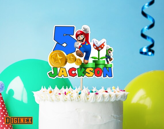 Super Mario Bros Cake Topper Luigi Topper Super Mario Etsy