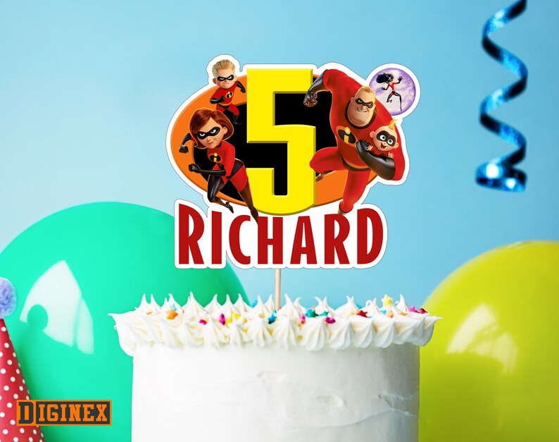 The Incredibles Cake Topper Disney Cake Topper Incredibles Etsy