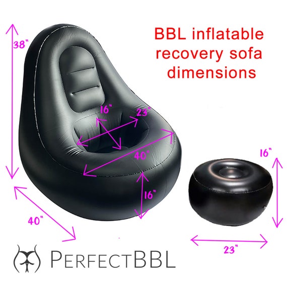 BBL Bed with Hole, Inflatable Brazilian Butt Lift Mattress For Comfortable  and Safe sleep After BBL Surgery- Black 