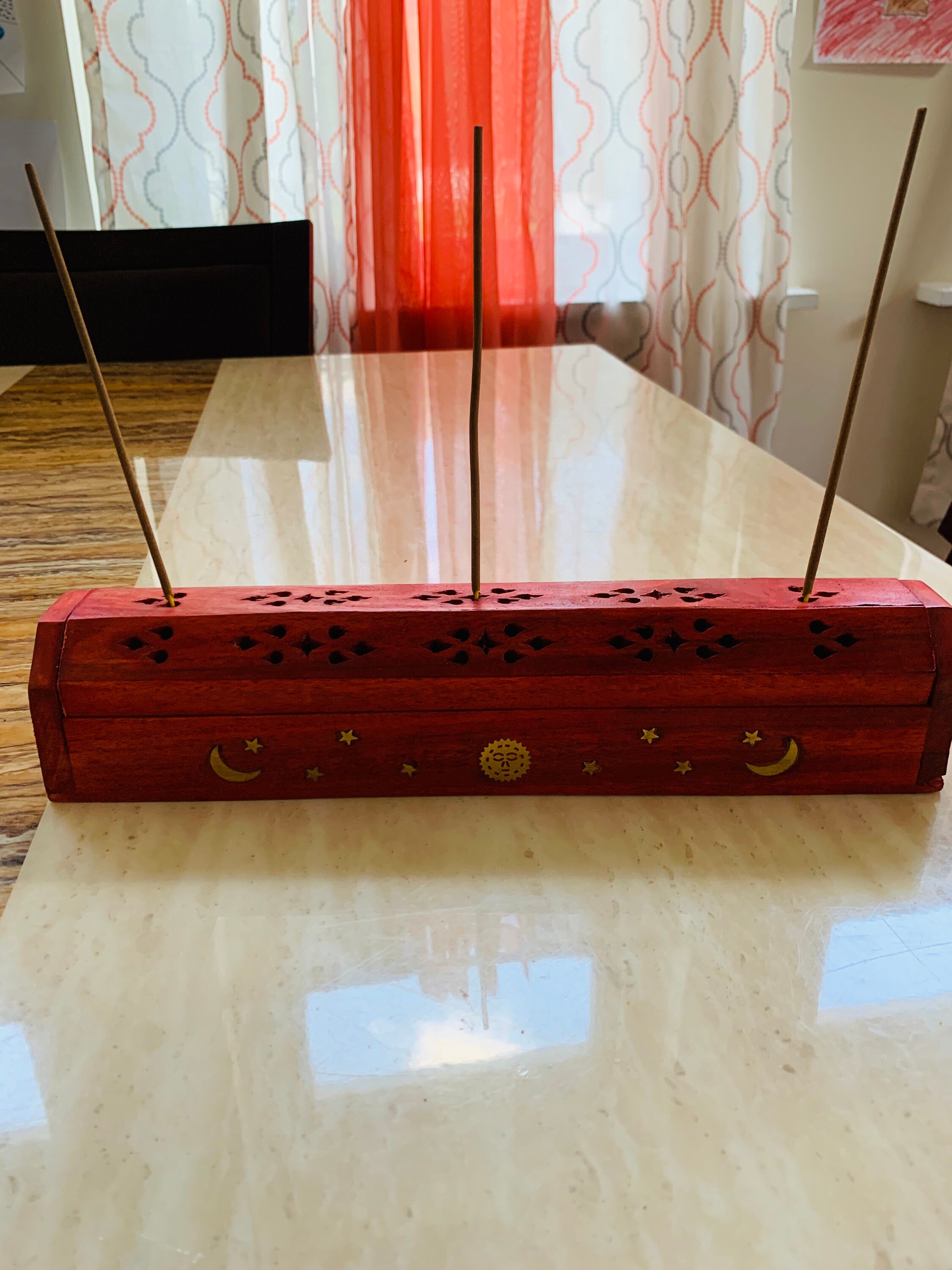 Red Coffin Incense Burner with FREE Incense scent varies Etsy