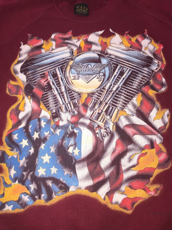 Vtg 3D Emblem Harley Davidson Sweatshirt - Gem