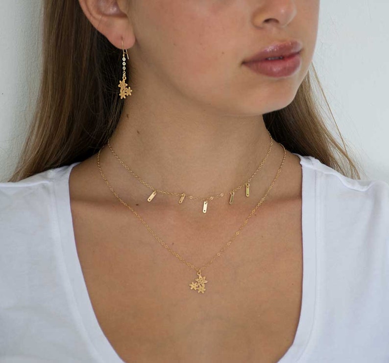 Set Andrea~Goldfilled jewelry Set Gold Necklaces With Earrings Layering Goldfilled Necklases Layering Set. Set Necklaces And Earrings
