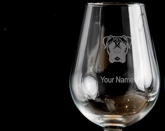 Happy Boxer Face Etched Sayings Cute Funny Pint Glass 16 Oz Natural Ears Cute Gifts for Dog Lovers with Boxers