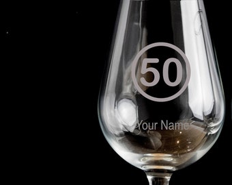 50 anni 50 compleanno Bicchiere di vino personalizzato Vino rosso, Vino  bianco Inciso a mano Barista regalo personalizzato.130 -  Italia