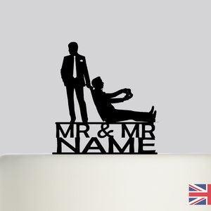 Mr and Mr Gaming Gay LGBTQ Wedding Cake Topper Personalised acrylic cake topper, Various colours and sizes. High quality item, keepsake.949