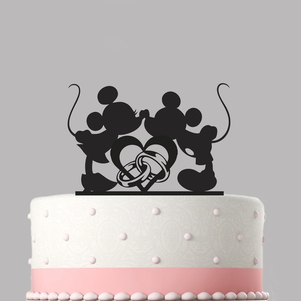 Torta nuziale Topper Mickey Mouse Minnie Mouse topper per torta acrilica, Vari colori e dimensioni. Articolo di alta qualità, ricordo. Non cartone.164