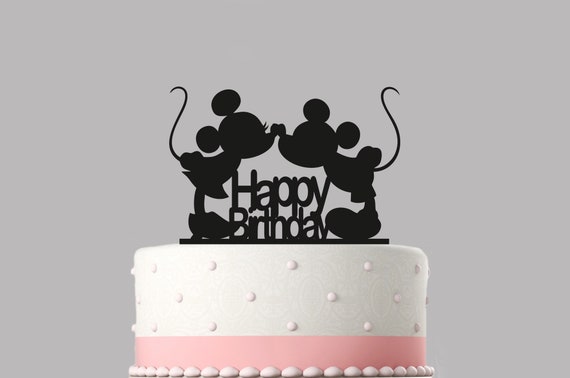Mickey Mouse Minnie Mouse Cake Topper Acrylique Joyeux Etsy