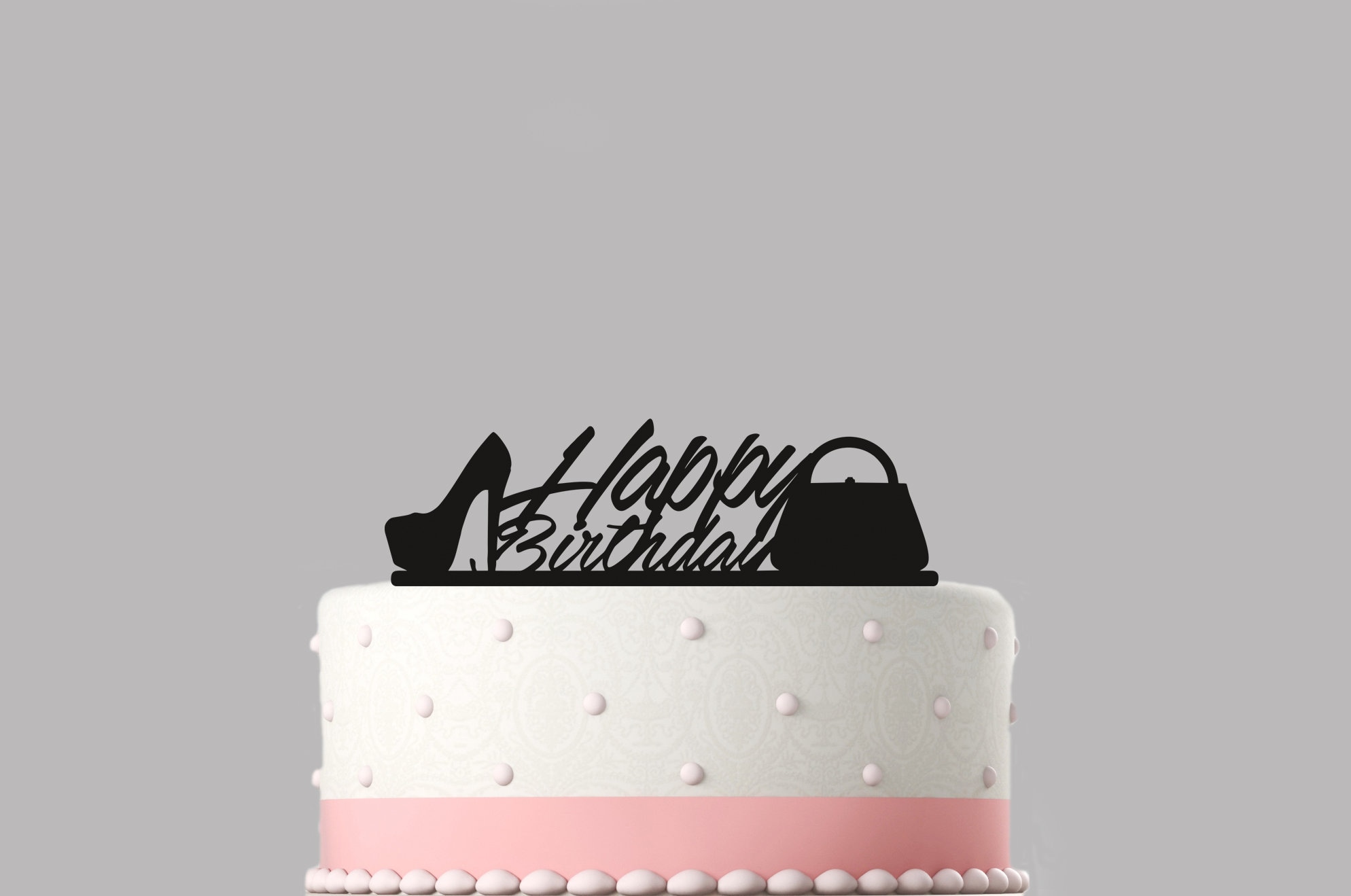 Hot Pink Handbag Cake Topper With GOLD Chain 