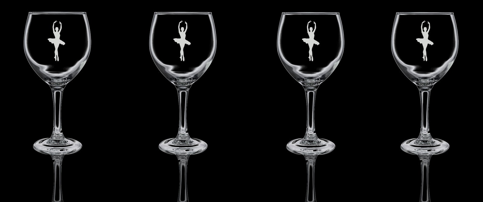 ballet dancer ballerina gin glass balloon gin glass- gift for him, gift for her - hand etched glass.04