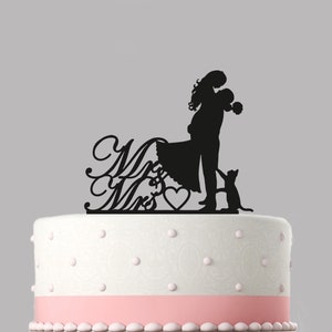 Mr and Mrs Cat wedding acrylic cake topper, Various colours, sizes. High quality item, keepsake. Not card-stock.762