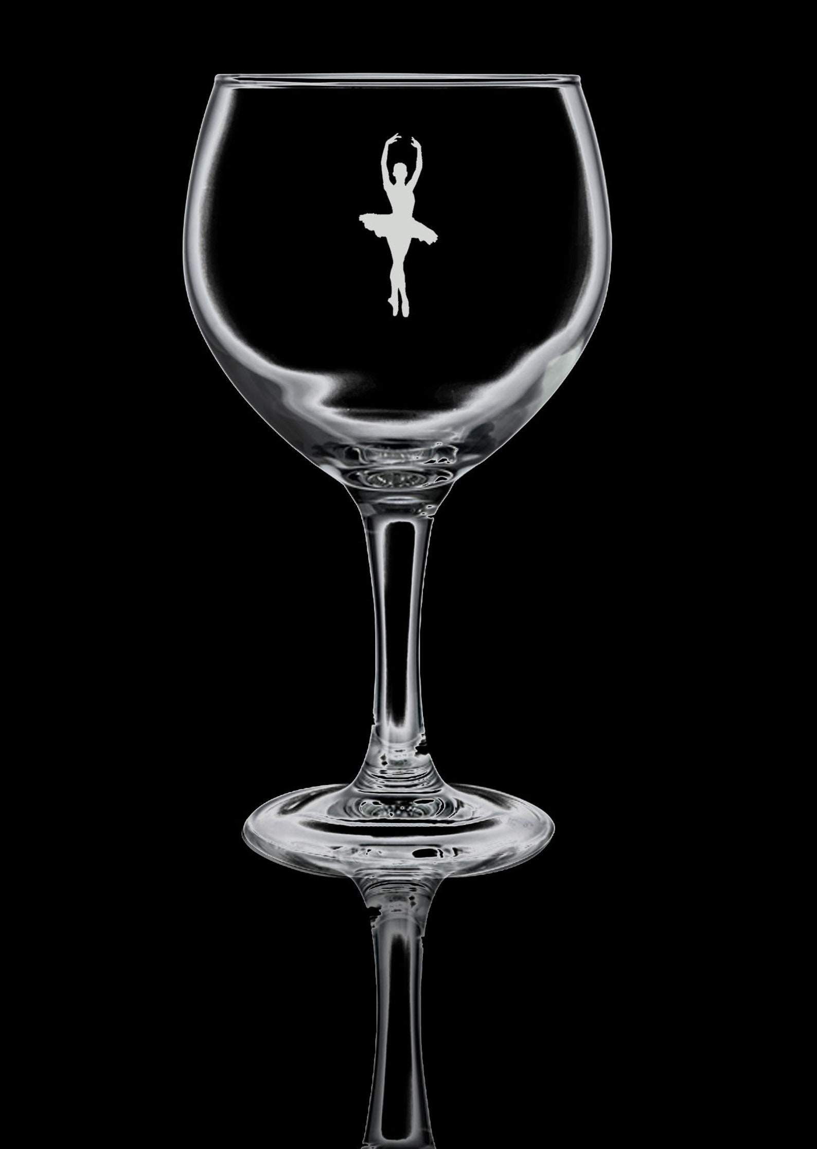 ballet dancer ballerina gin glass balloon gin glass- gift for him, gift for her - hand etched glass.04