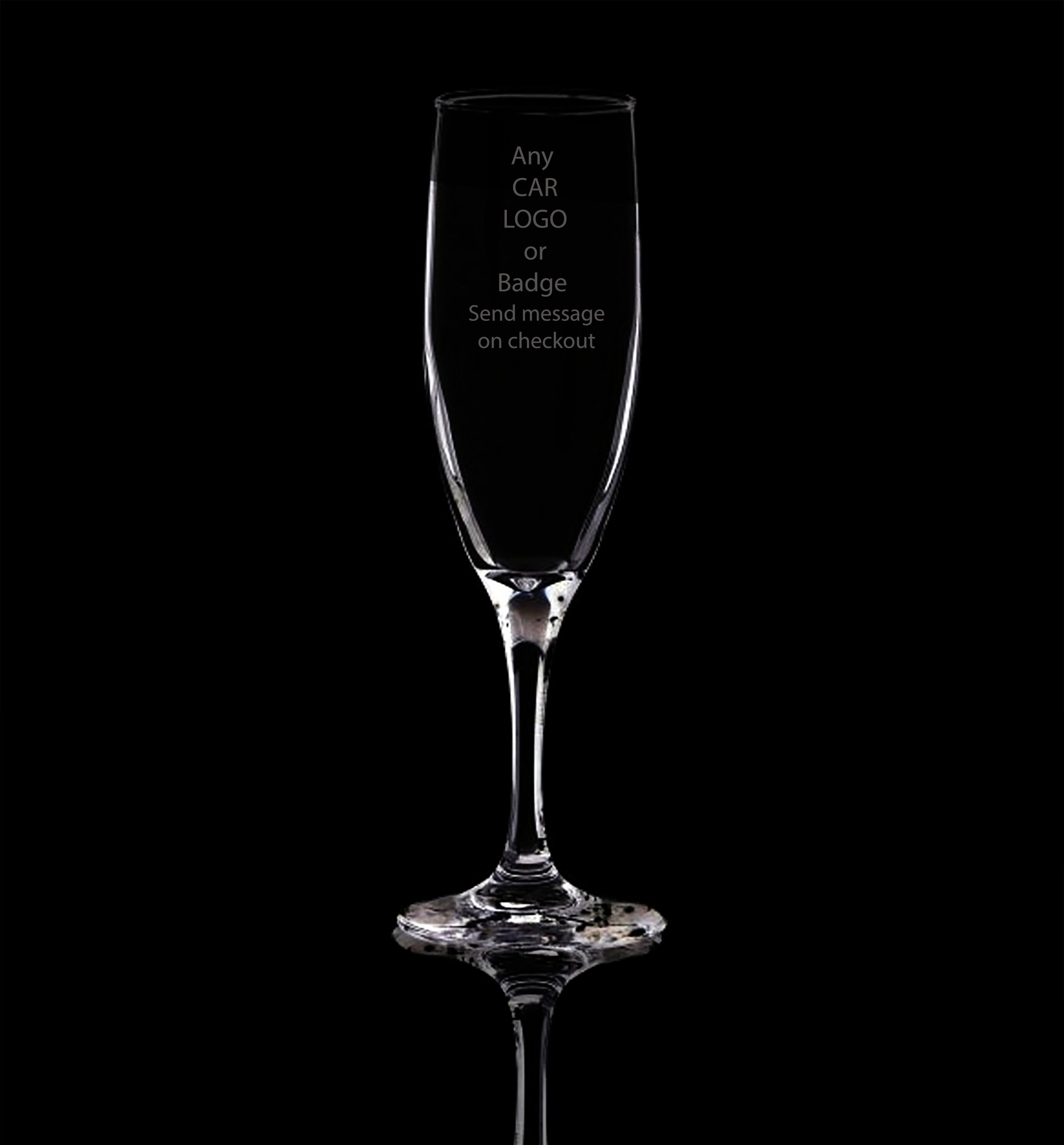 Logo Champagne Glass Etsy