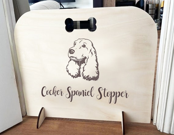 Cocker Spaniel Dog Stopper Personalised Stair Gate Pet Stair Gate puppy Gate Over 60 Breeds Available Etsy
