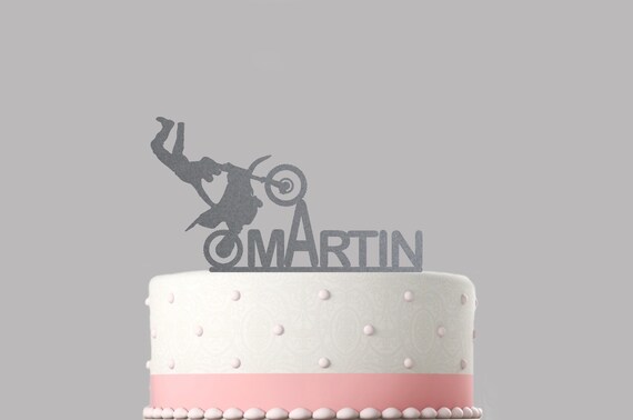 Motocross Bike Birthday Personalised Acrylic Cake Topper Rose Gold mirror.276 Motocross Bike Birthday Personalised Acrylic Cake Topper Rose Gold mirror.276