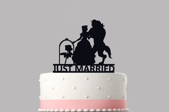 La Belle Et La Bete Just Marient Wedding Cake Topper Etsy