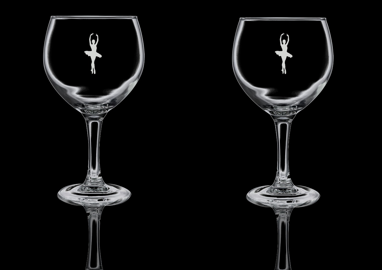ballet dancer ballerina gin glass balloon gin glass- gift for him, gift for her - hand etched glass.04