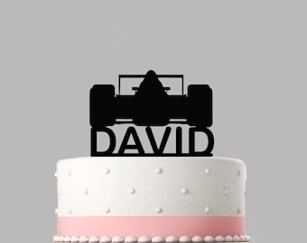 Birthday cake topper Formula One Car Personalised acrylic cake topper, Various colours and sizes. High quality item, keepsake. 262