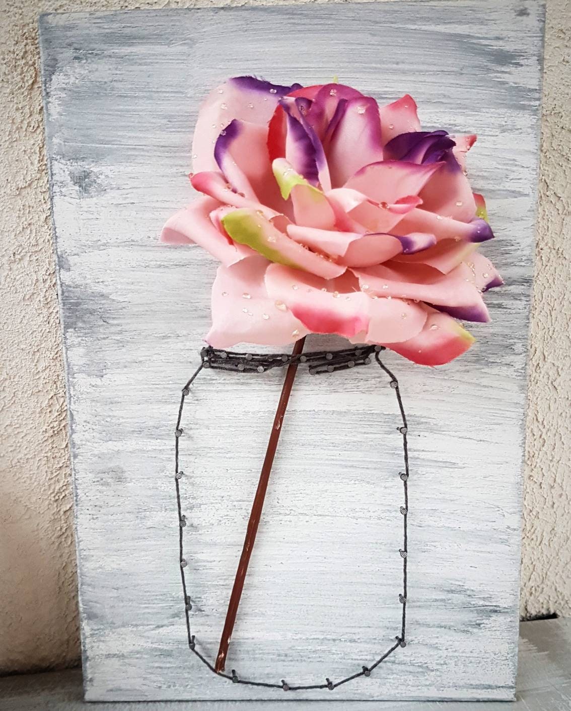 string Art Vase + Fleur