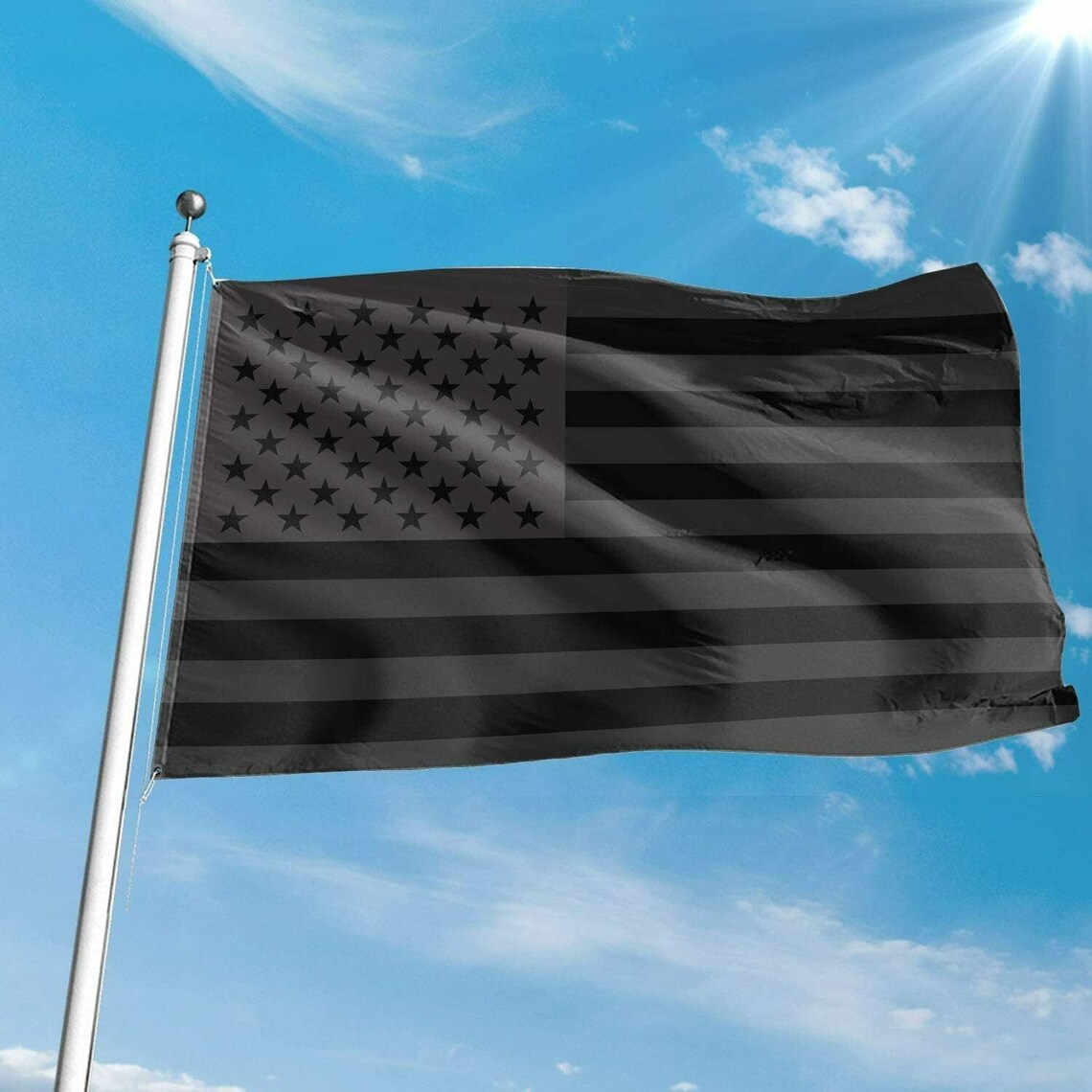 BLACK AMERICAN FLAG 3x5ft Etsy