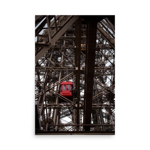 Impresión fotográfica de París "Lifting Web Tower", los ascensores en el lienzo de la Torre Eiffel en París - Impression Photo Fine Art Print