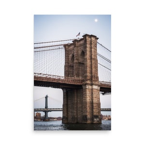 New York photo print "Pillars of the Manhattan Bridge and the Brooklyn Bridge", the famous Manhattan and Brooklyn bridges in NYC