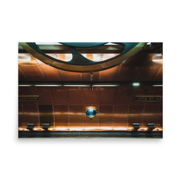 Print of "Station Arts et Métiers", Parisian metro station all in copper - Wall Art Photo Print