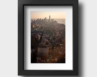 Photo print of New York "Big Apple Sunset", Sunset over Manhattan from the Empire State Building - Wall Art Print