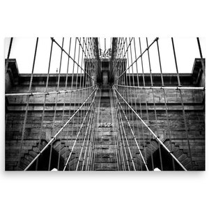 Photo print of New York "Brooklyn Bridge 1875", close up of one of the arches with the year the bridge was built in 1875 - Wall Art Print