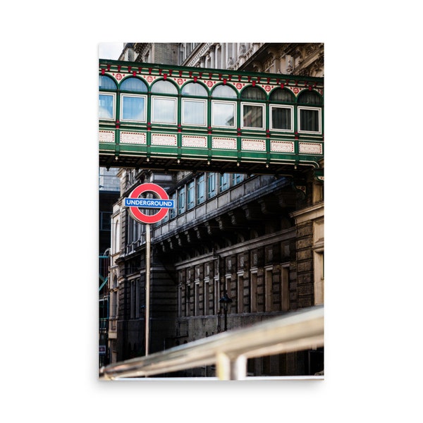 Tirage photo de Londres "London Underground Overground", ambiance architecturale au coeur de la capital anglaise - Wall Art Photo Print