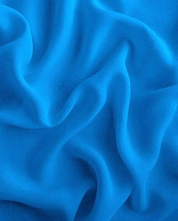 Blue chiffon fabric by the yard polyester chiffon fabric for Etsy