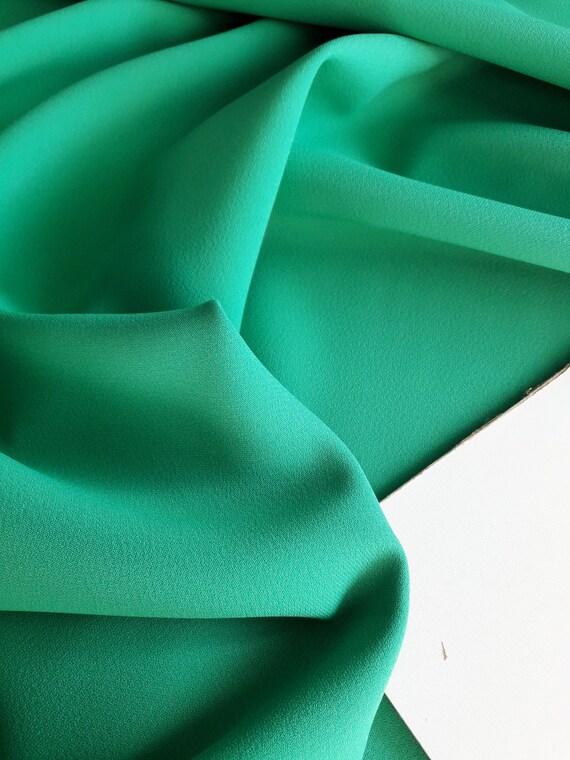 Italian viscose fabric green by the yard remnant natural Etsy