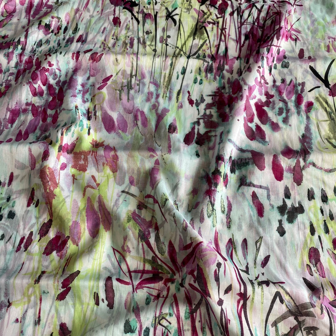 Printed batiste fabric by the yard 100 cotton fabric by the Etsy