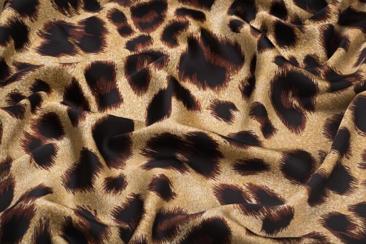 Leopard Print Silk Satin Fabric by the Yard/animal Print Silk | Etsy UK
