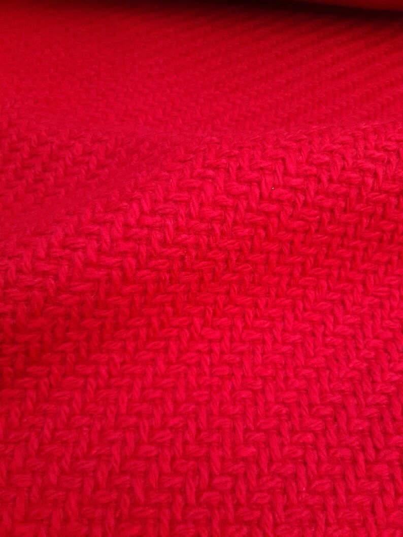 Bright red wool fabric by the yard red blend wool fabric wool Etsy