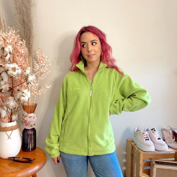 Vintage 1990s Columbia Fleece Lime Green Fleece