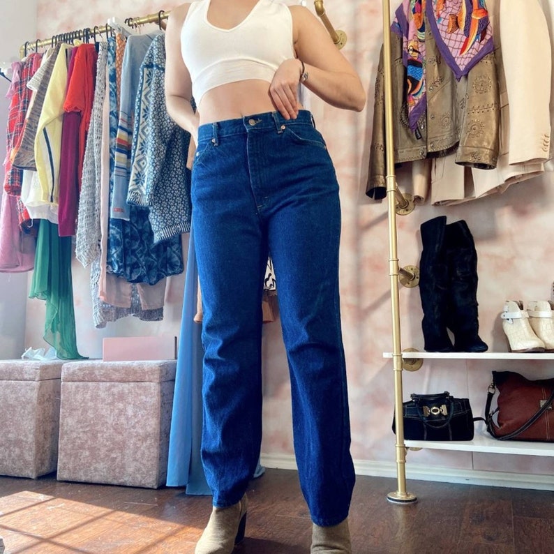 Vintage 90s Lee Dark Wash High Rise Straight Jeans