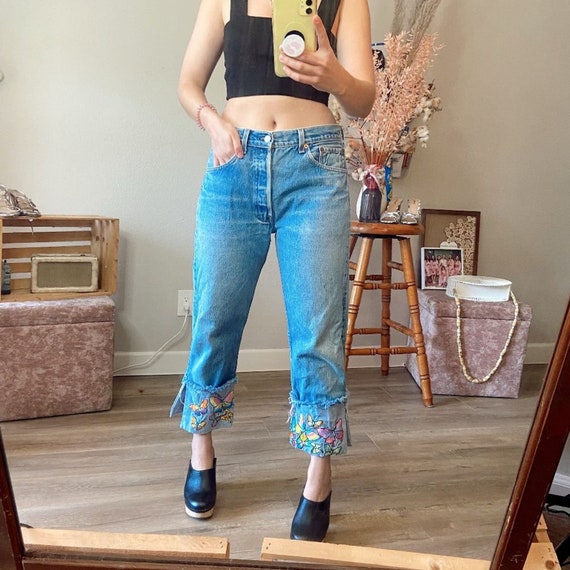 Levis 501 XX Vintage Butterfly Embroidered Jeans