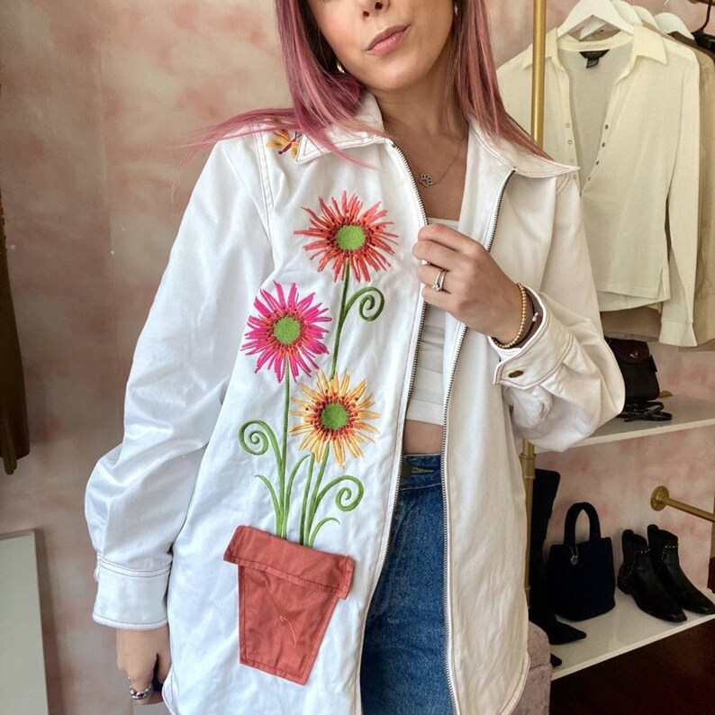 Vintage Bob Mackie Flower Pot Wearable Art Jacket