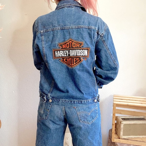 Harley Davidson Embroidered Denim Jacket