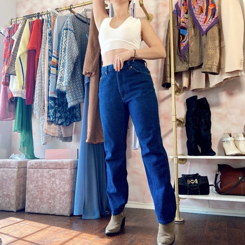 Vintage 90s Lee Dark Wash High Rise Straight Jeans