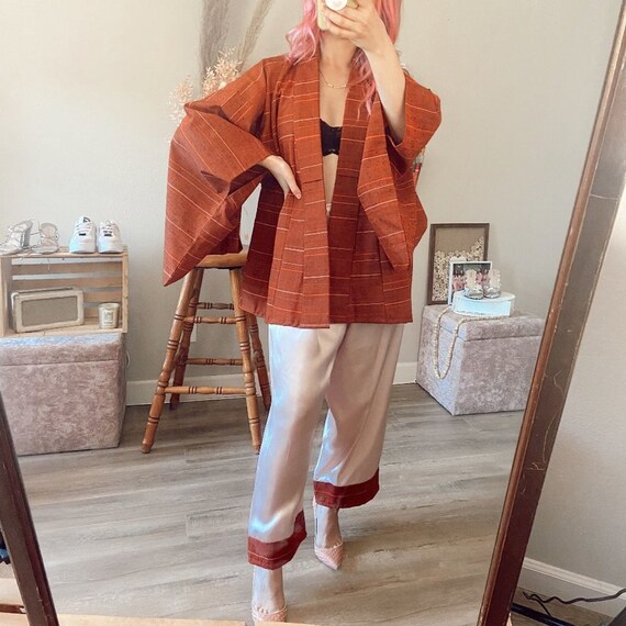 Vintage Re-Worked Fabric Two piece Silk Pants Set