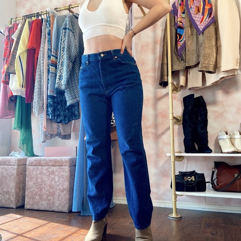 Vintage 90s Lee Dark Wash High Rise Straight Jeans