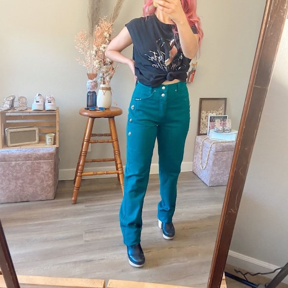 Vintage 1980's Teal Roughrider Western Mom Jeans